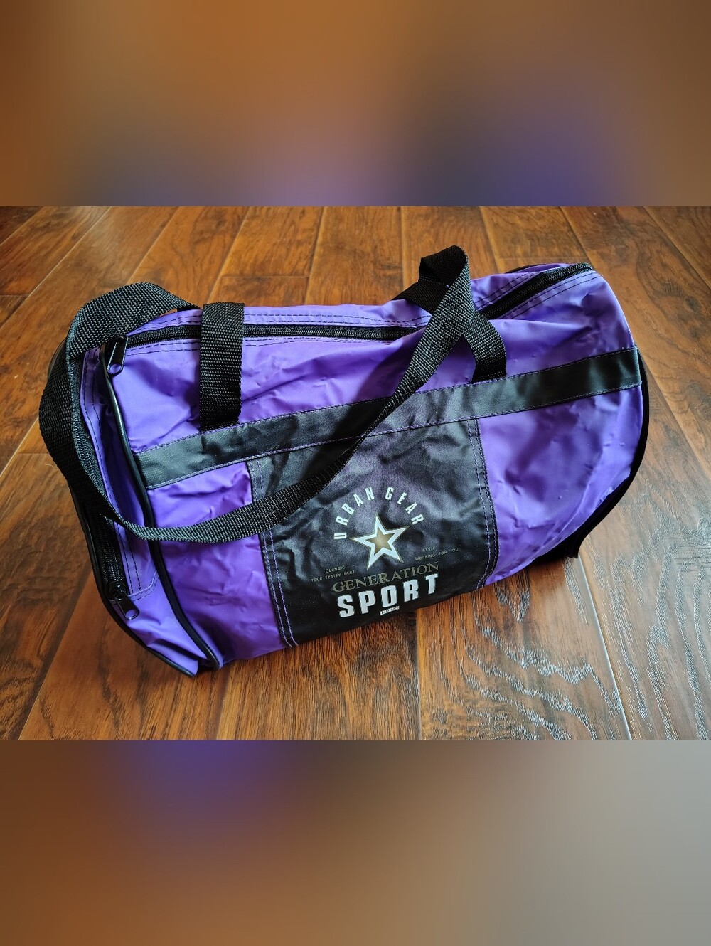 Vintage 90s Urban Gear gym athletic travel purple and black duffle bag Gift